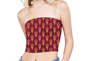 Lojobands Women's Tailgate Outfit College Tube Top Logo All Over Tank Top Crop Made in USA One Size Fits Most