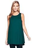12 Ami Solid Basic Long Tank T-Shirt Tunic Dark