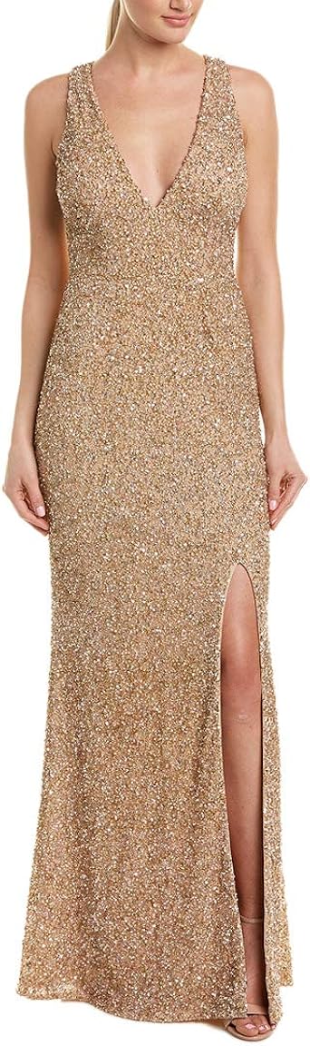 Aidan mattox gold dress Clearance