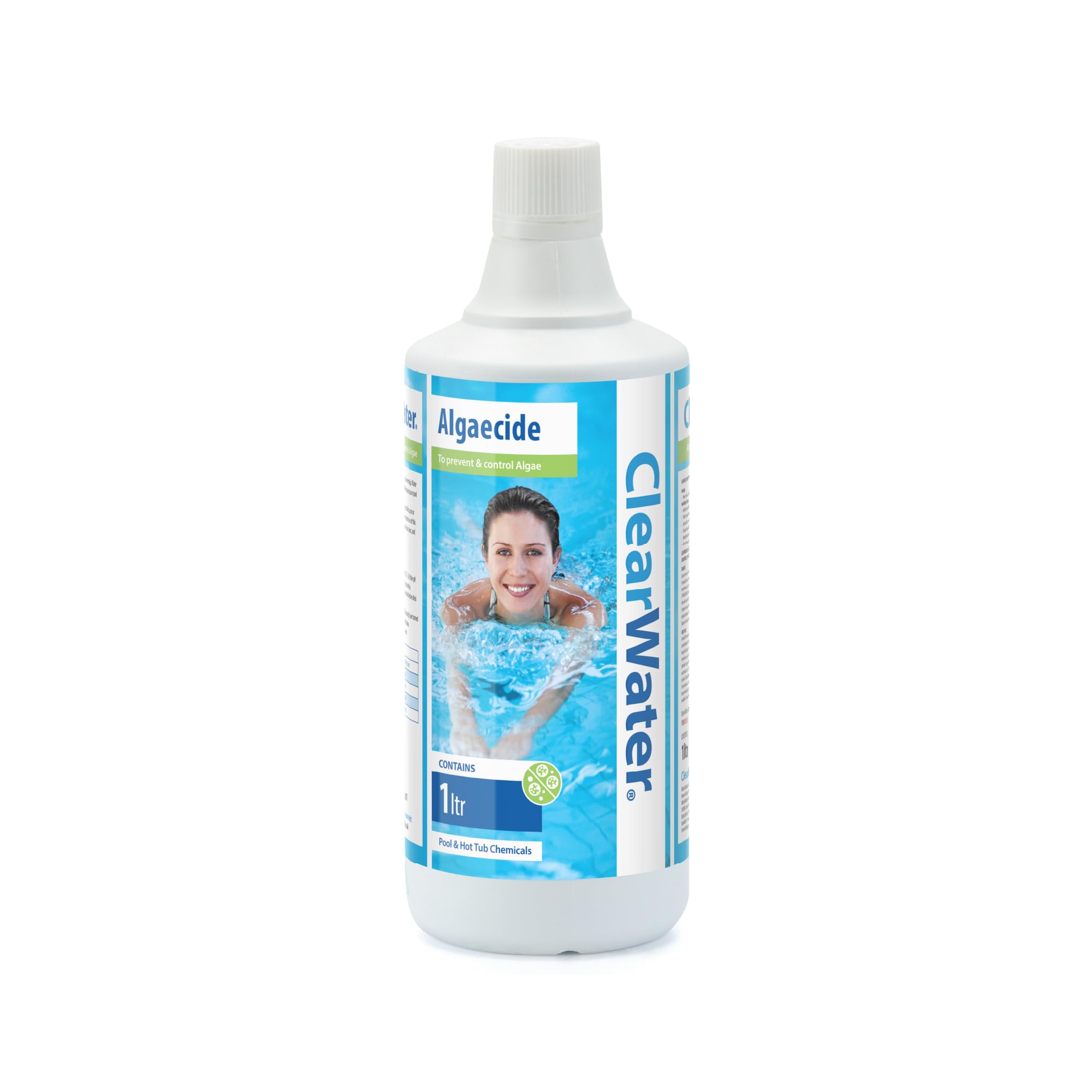 Clearwater Algaecide Algae Remover for Swimming Pool and Spa Hot Tub Water Treatment, Highly Effective Formula, 1 Litre