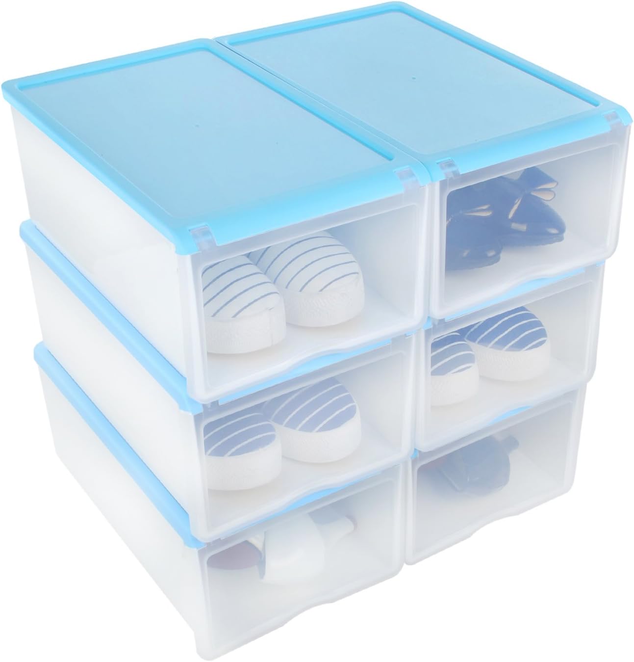 Shoe Box, HST Mall Ladies Men Stackable Plastic Shoe Storage Box