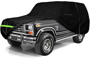 SPORTULI Waterproof Car Covers Replace for 1978-1996 Ford Bronco, 6 Layers All Weather Custom-fit Car Cover with Zipper Door & Windproof Bands for Snow Rain Dust Hail Protection