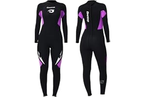 Owntop 3mm Wetsuit for Women and Men – Full Length Neoprene Wet Suit, Long Sleeve Back Zip for Scuba Snorkeling Surfing Divin