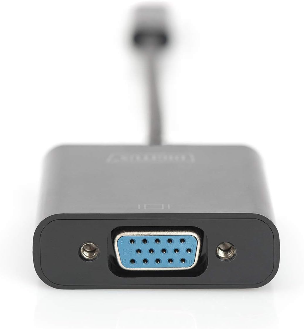 DIGITUS USB Type-C to VGA Adapter, Full HD 1080p cable length: 19.5 cm, black, Standard - Image 4