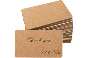 Primbeeks 228pcs Premium Blank Business Kraft Paper Cards, Double-sided Available Word 3.5" x 2.2" Message DIY Gift Kraft Note Paper Tags Scratch Paper Flash Cards