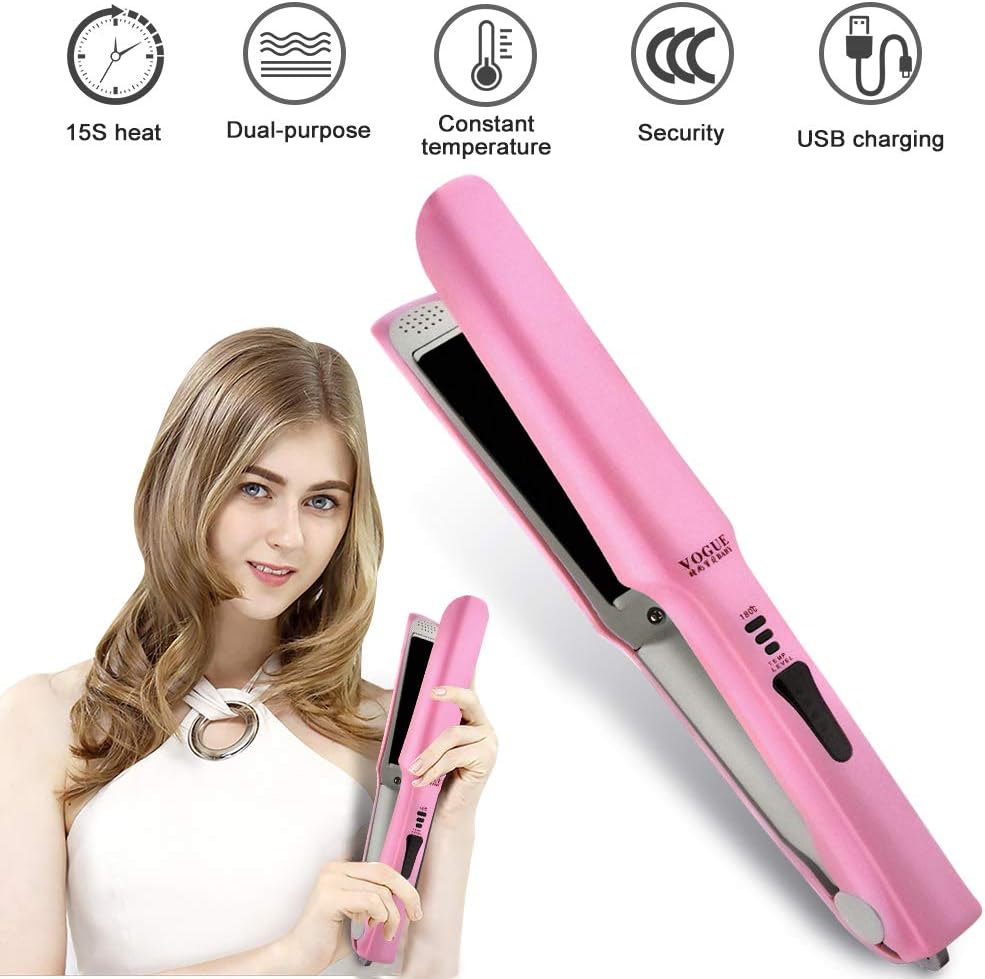 Mini Cordless Travel Hair Straightener USB Rechargeable Ceramic