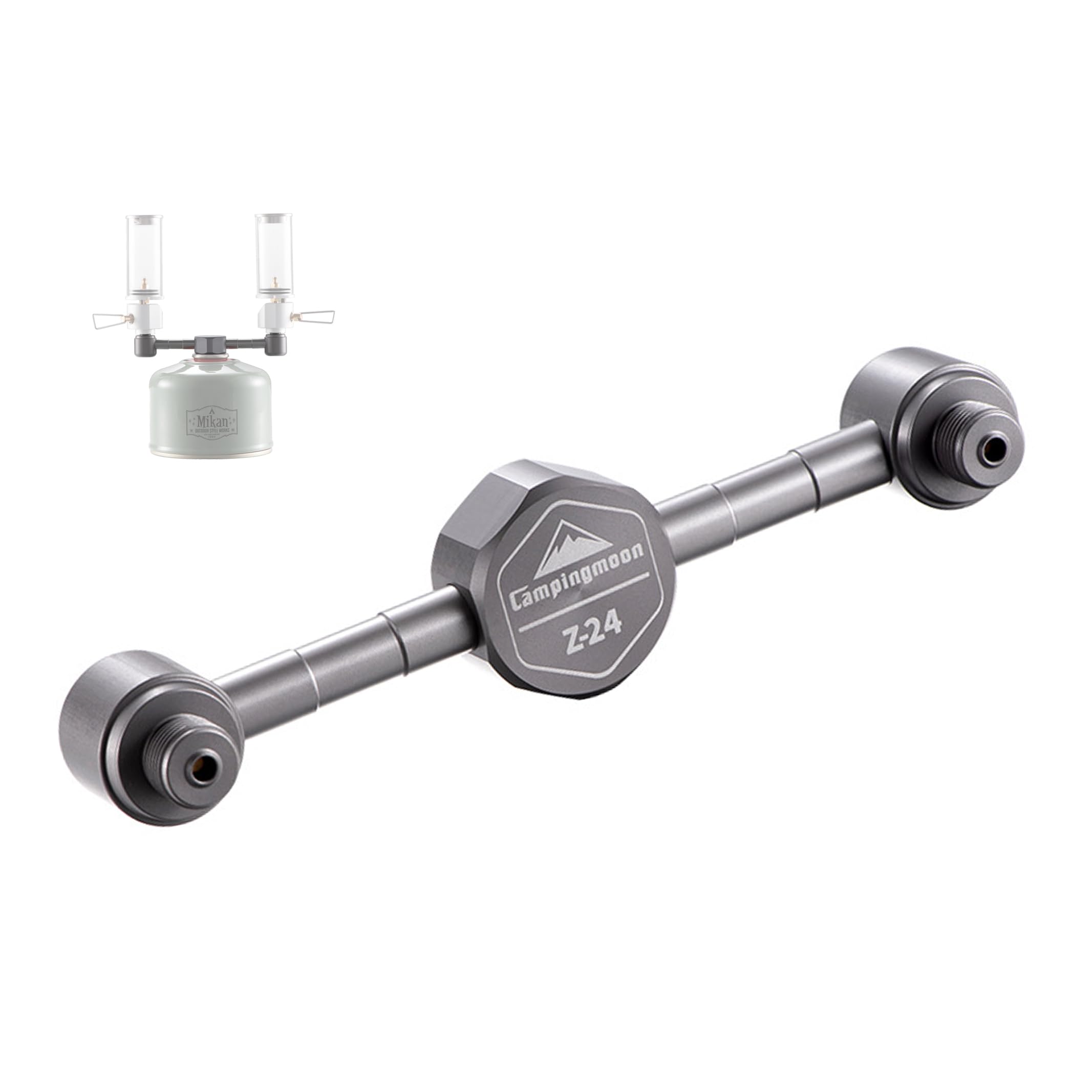 CAMPINGMOON 2 Outlet Adapter for EN417 Lindal Valve Canister Device Camping Lantern Z24