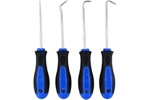Vastar 4-Piece Car Pick and Hook Tool Set, O-Ring Oil Seal Gasket Puller Remover with Hardened Steel Shafts and Grip Handle f