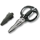 ENGINEER 6.3" Heavy Duty Multipurpose Scissors 4-in-1 Combination Blades. Made in Japan. Cuts Carpet, Leather, Copper Wire, Insulated Cable, Cords, Rope & More. PH-55