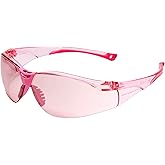Medspex Pink FL-41 Tinted Safety Glasses Blue Light Sensitivity Men Women Indoor Outdoor Fluorescent Photophobia ANSI Z87.1