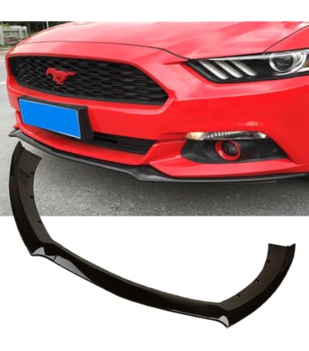 SCITOO 3-Piece Front Bumper Lip – Glossy Black ABS For 2015-2017 Ford Mustang
