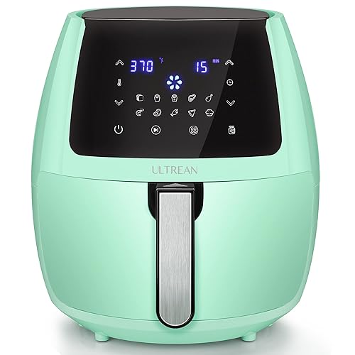 Ultrean 5.8 Quart Air Fryer, Large Family Size Electric Hot Air Fryers Oilless Cooker with 10 Presets, Digital LCD Touch Screen, Nonstick Basket, 1700W, UL Listed (Green)