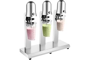 TDIRINAR Milk Shake Maker, Commercial Stainless Steel Shake Machine With 3 Head Mixer, 110V 18000RMP Powerful Electric Tea Drink Mix Milkshake Mixer, Household Drink Mixer With 3 Cups For Coffee Shop