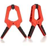 2 Pack 9 Inch Plastic Spring Clamps, Heavy‑Duty Hand Clamp with Non‑Slip Rubber Handle for Woodworking, DIY Craft Projects