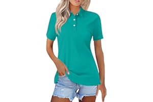 FQZWONG Womens Summer Tops Polo Shirts for Women Trendy Short Sleeve Collared Tshirts Casual Ladies Button Blouses Clothes