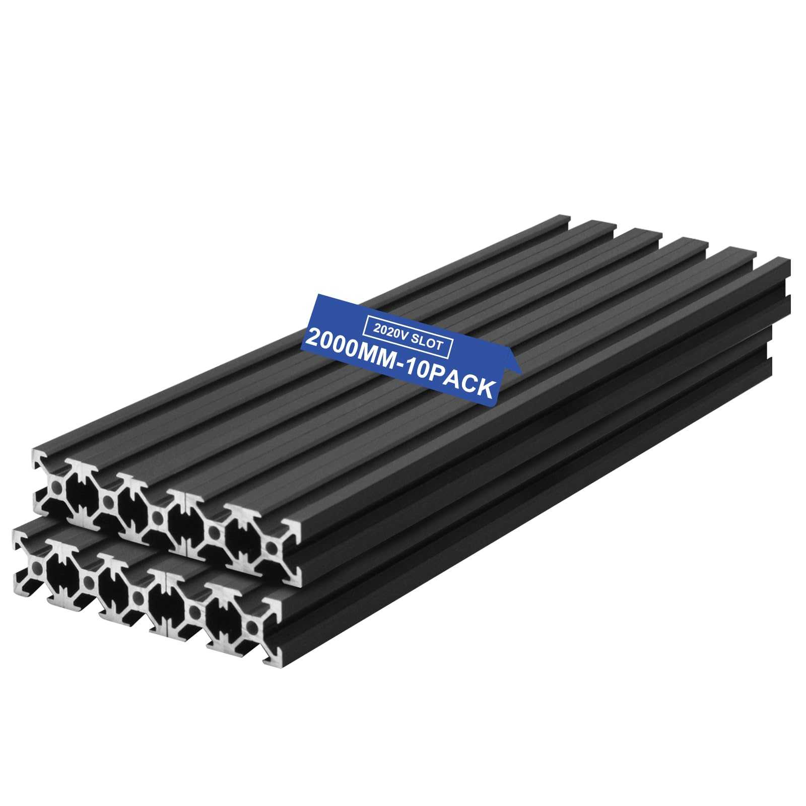 Photo 1 of SeekLiny 10PCS V Slot 2020 Aluminum Extrusion European Standard 2000mm(78.6’’) Length Anodized Extruded Aluminum for CNC DIY 3D Printer and Industrial Bracket Making