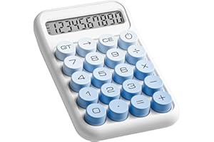 1-Pack Mechanical Switch Calculator with 10 Digits Large LCD Display, Cute Basic Calculator with Big Button Anti-Slip Pad, Ac