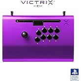 Victrix Pro FS ESports Playstation Fight Stick for PS4, PS5, PC, Durable Aluminum, Sanwa Denshi Buttons, Ergonomic Wrist Slope, Detachable Joystick, Tournament Grade for Fighting Games (Purple)