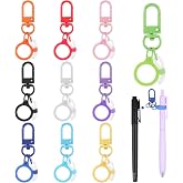 Qulkws Mini Coloured Pen Clips, 10Pcs Nurse Badge Reel Accessory with Lobster Clasp, Retractable Holder for Nurses, Pen Converter, Silicone Pens Holder for Lanyard, Nurse, Teachers, Office