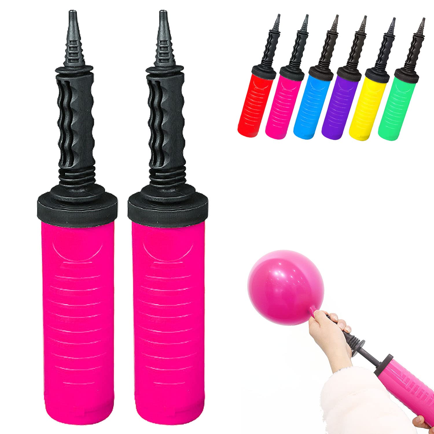 (2 Pack) Balloon Pump Hand Manual Inflator, Balloon Manual Pump Blower Pump suitable for Party Decoration Balloons Arch Kit Foil & Confetti Ballon