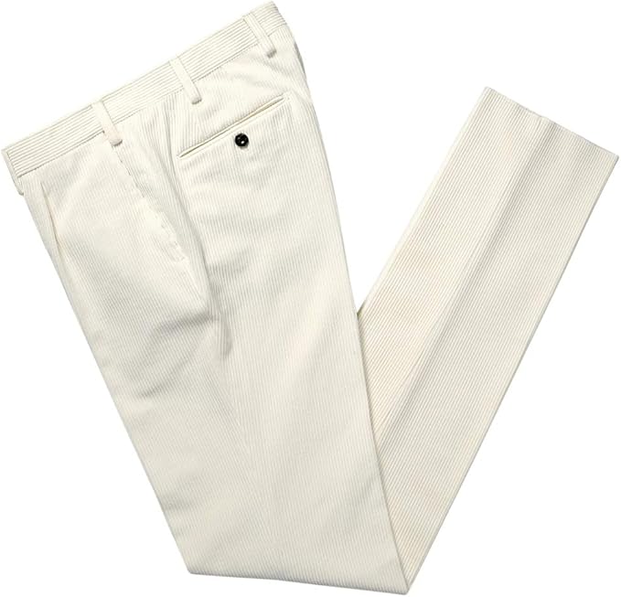 Amazon ジェルマーノ Germano 21aw Viscontiコットンストレッチ中畝コーデュロイ1プリーツパンツ 321g 92 オフホワイト 48 メンズ ロングパンツ 通販