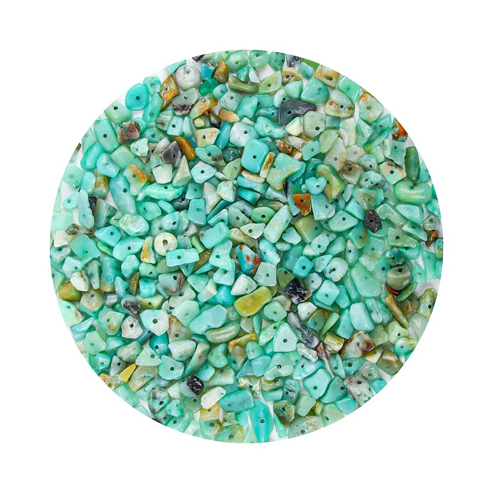 Colle 5-8mm Gemstone Beads Irregular Chips Stone Beads Kit for Jewelry Making Solid Colour Crystals and Gemstones Healing DIY Bead Set for Necklace Bracelet Earring(Amazonite)