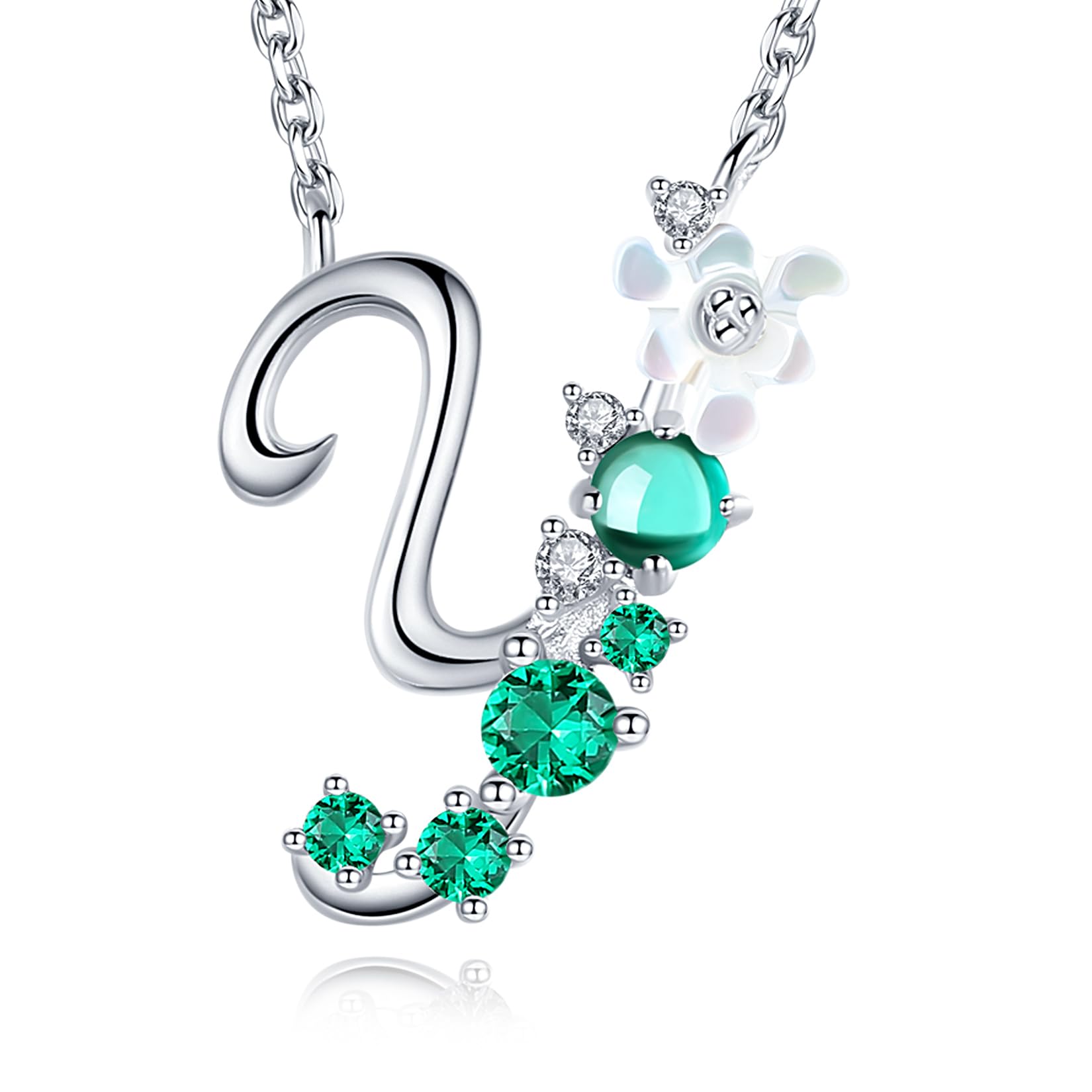 VIKI LYNN Letter Y Initial Necklace 925 Sterling Silver Cubic Zirconia Personalised Alphabet Charm Pendant Necklace for Girls