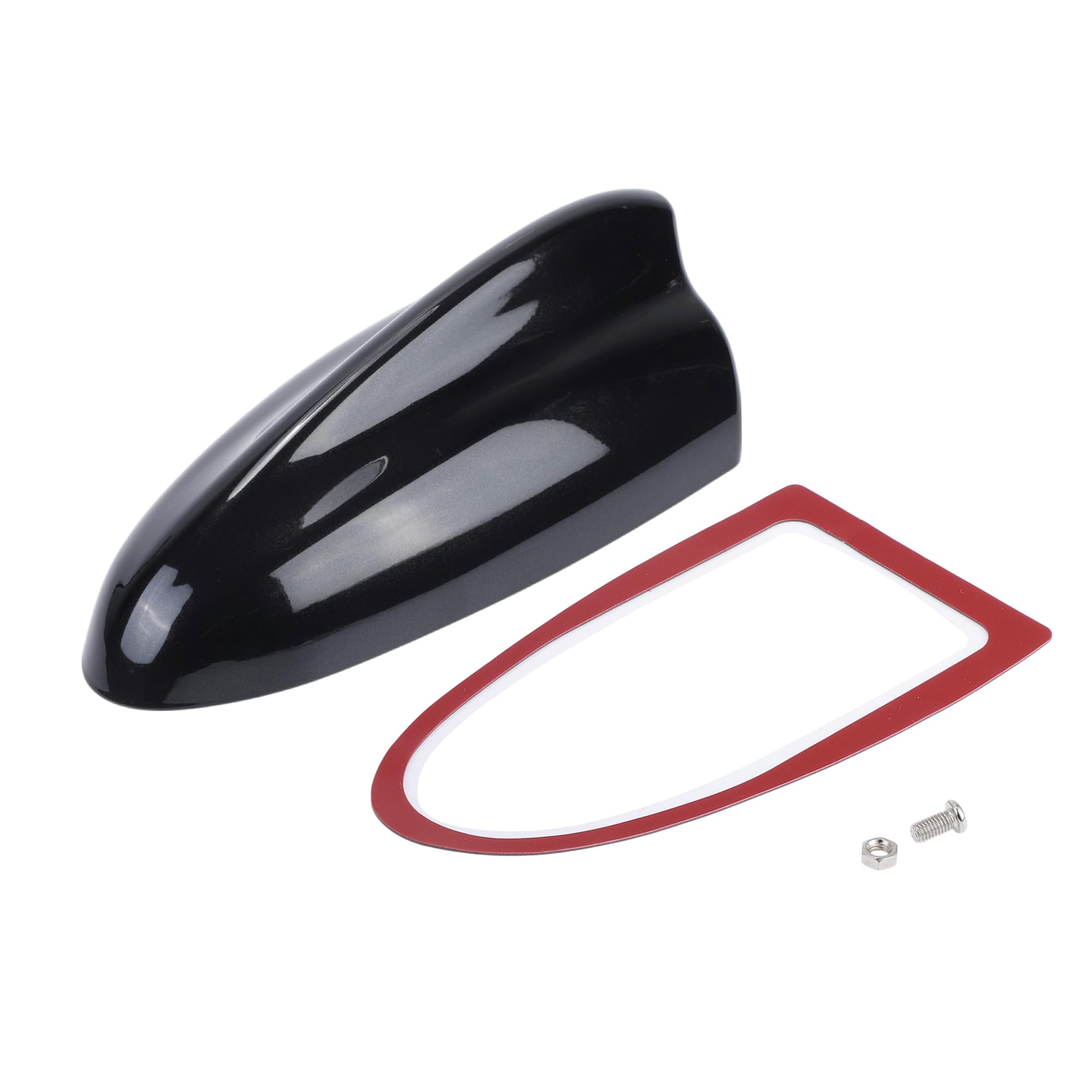 Photo 1 of VekAuto Shark Fin Antenna Cover, AM/FM Signal Roof Aerial Universal for Car Auto SUV Truck Offroad ABS Material with Adhesive Base Pearlescent Black