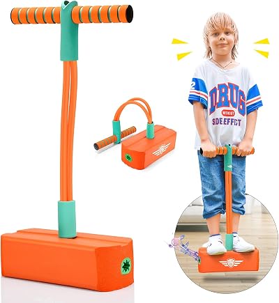 Toyzey Foam Pogo Jumper Toy for Kids 3-12 Orange Safe Durable Indoor Outdoor