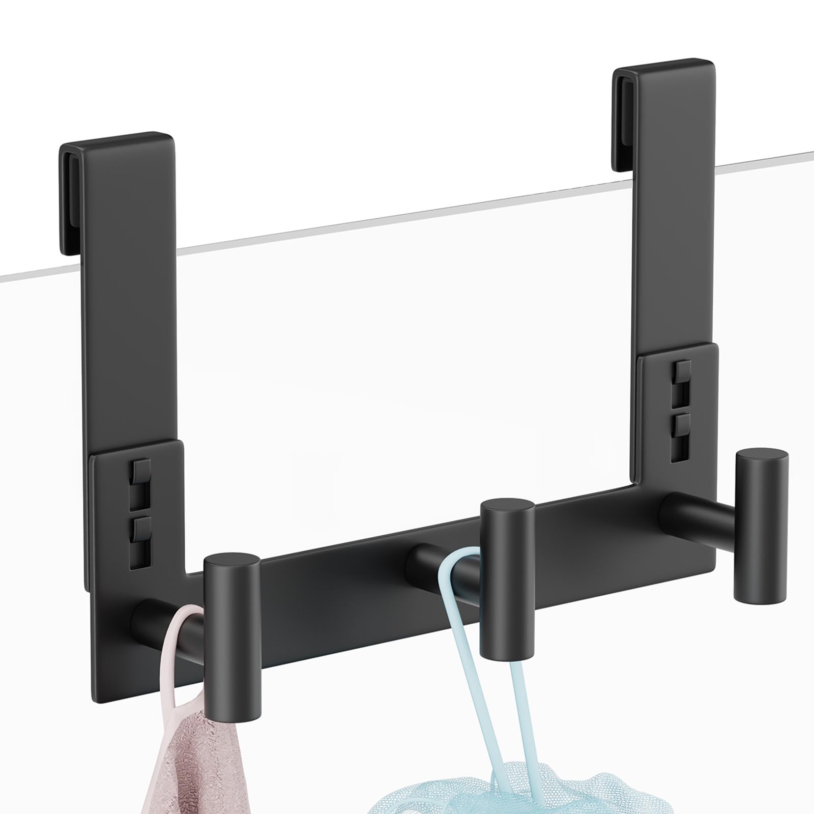 Photo 1 of ** sold as is, no refund/return** see comments!
PMMASTO No-Drill Extra Long Shower Hooks, Fits 3/8" Thick Door, Heavy Duty Stainless Steel Towel Hooks for Frameless Glass Shower Door, Holds Bathrobe Towel (Black, 3 T-Hooks)