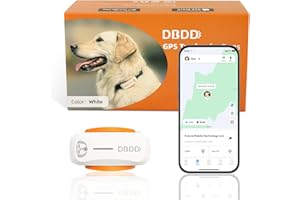 DBDD GPS Tracker for Dogs Waterproof, Pet Location Smart Activity Tracker, Real-time Tracking, Light&Tiny Anti-Lost Tracking Device, Works with Any Collar(Android and iOS Universal, fit for 40lb+ dogs)