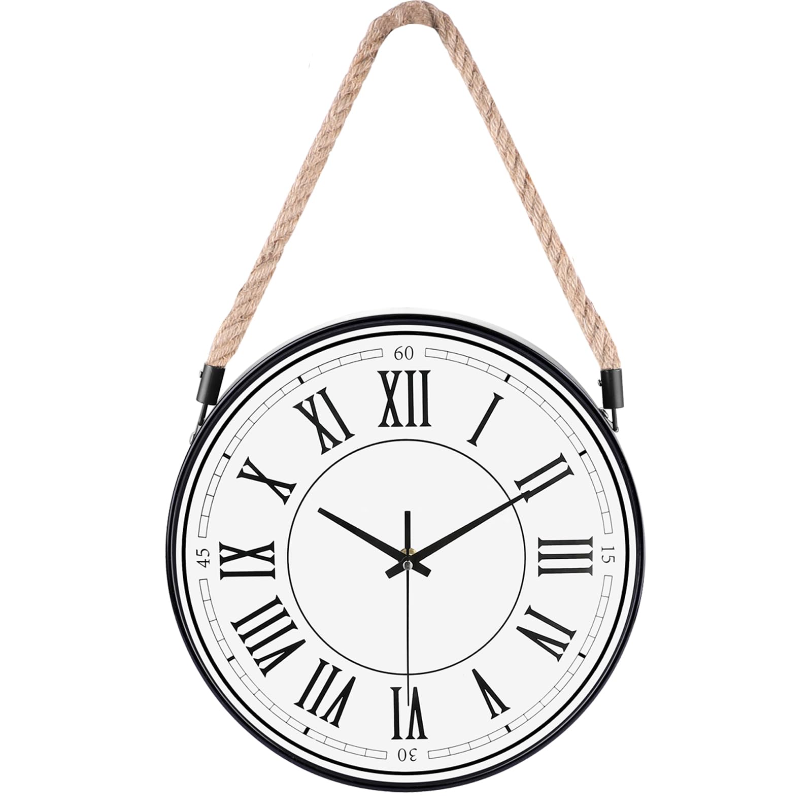Mua WOOPHEN Rope Hanging Wall Clock Battery Operated, Silent Non-Tick ...