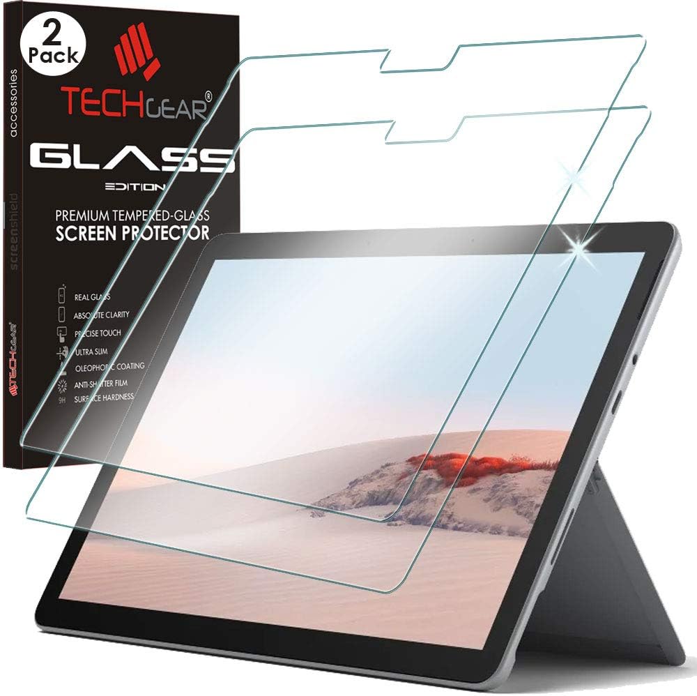 TECHGEAR 2-Pack Tempered Glass Screen Protector for Microsoft Surface Go 4/3 / 2 (10.5"), 9H Toughness, Scratch-Resistant