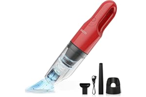 Livatro Cordless Handheld Vacuum Cleaner, Rechargeable Car Vacuum Cleaner Dust Busters, Powerful Suction with Crevice Nozzle and Cleaning Brush - Red