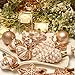 Sea Team 155-Pack Assorted Shatterproof Christmas Ball Ornaments Set Decorative Baubles Pendants with Reusable Hand-held Gift Package for Xmas Tree (Rose Gold)