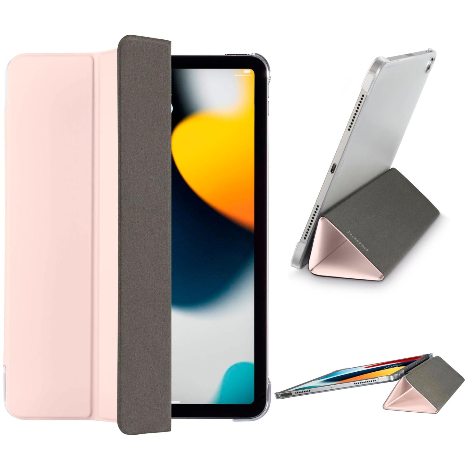 Hama Case for iPad Air 2022/2020 10.9 inch (Flip Case for Apple Tablet, Protective Cover with Stand Function, Transparent Back, Magnetic Cover with Auto Wake/Sleep Function) Pink