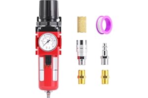 TAILONZ PNEUMATIC 0-150PSI 3/4" NPT 5 Micron Element Air Filter Pressure Regulator Combo Piggyback, Poly Bowl AW4000-06M(Manu