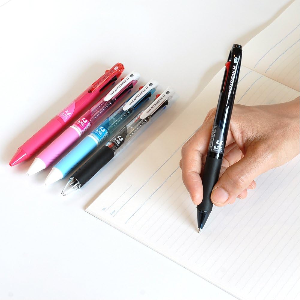 Amazon 三菱鉛筆 4色ボールペン ジェットストリーム 0 7 透明ブラック Sxet 24 油性ボールペン 文房具 オフィス用品