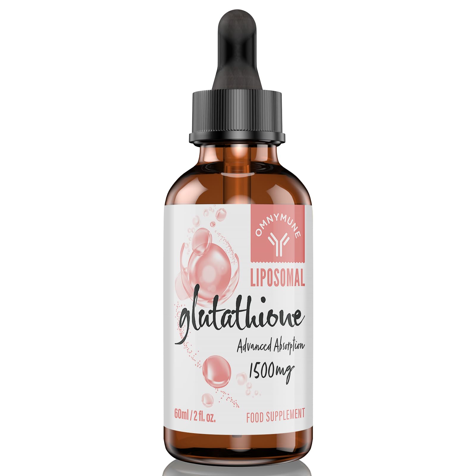 Liposomal Glutathione 1500mg, Oral Glutathione Liquid, Glutathione Supplement with Vitamin C & Hyaluronic Acid, Superior Absorption, 60 ml