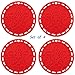 Silicone Hot Pads (Set of 4) - 6 in 1 Multi-Purpose Kitchen Tool, Pot Holder, Splatter Guard, Microwave Cover, Jar Opener, Decorative Trivet, Red, 8 Inches. Includes 121 Cooking Secrets Ebook