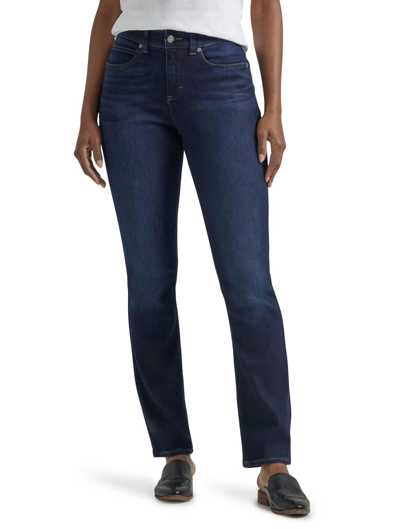 Lee Women’s Ultra Lux Comfort with Flex Motion Straight Leg Jean, Main Thrill, 14