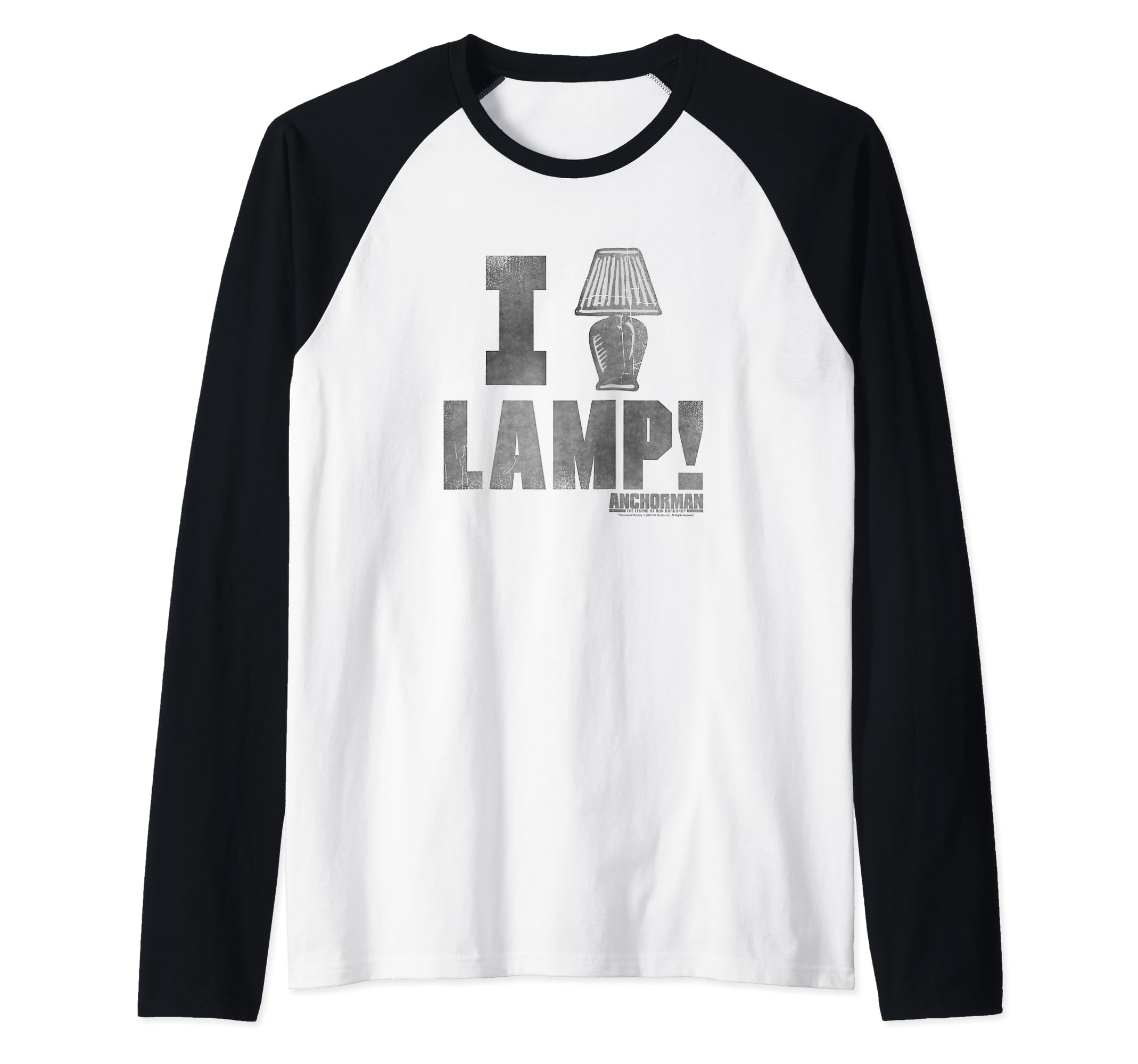 Anchorman Lamp Title Logo Raglan Baseball Tee