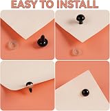 MUCUNNIA 400pcs Black Safety Eyes for Crochet Toys 6-12mm with Washers view 4