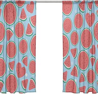 Yiayen Coloridas Frutas refrescantes Sandía Cortinas de café Cortinas
