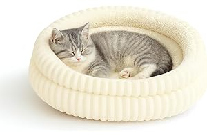 Soft Plush Dog & Cat Bed – Washable Semi-Enclosed Cushion for Small & Medium Pets, Cozy Indoor Sleeping Bed for Cats up to 18