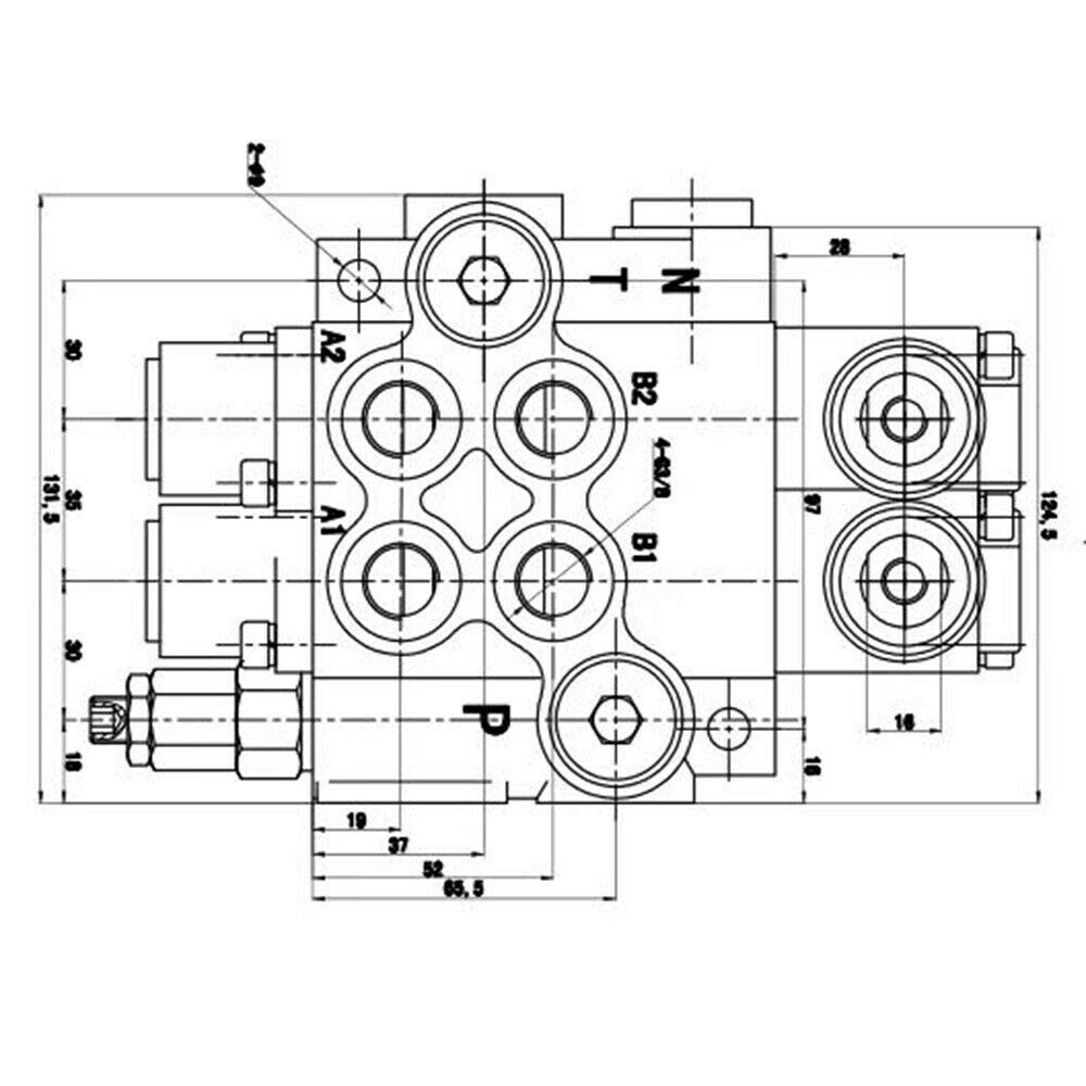 3600PSI Double Acting Cylinder Spool 2 Spool 11 GPM Hydraulic Directional Control Valve Tractors