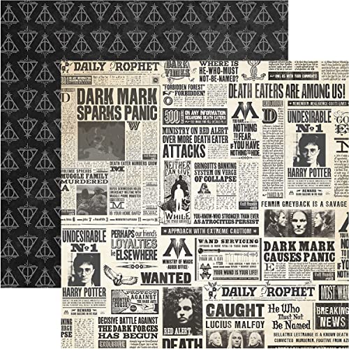 Paper House Productions Harry Potter Newspaper Double Sided Scrapbook Paper, 12…