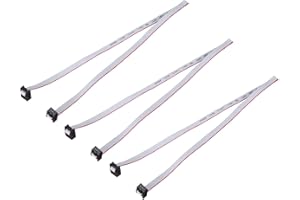 MECCANIXITY 3 Pcs IDC Flat Ribbon Cable, 2.54mm Pitch 7.6mm Width 50cm Long 6 Pin FC to FC Flat Ribbon Connector Jumper Wire 