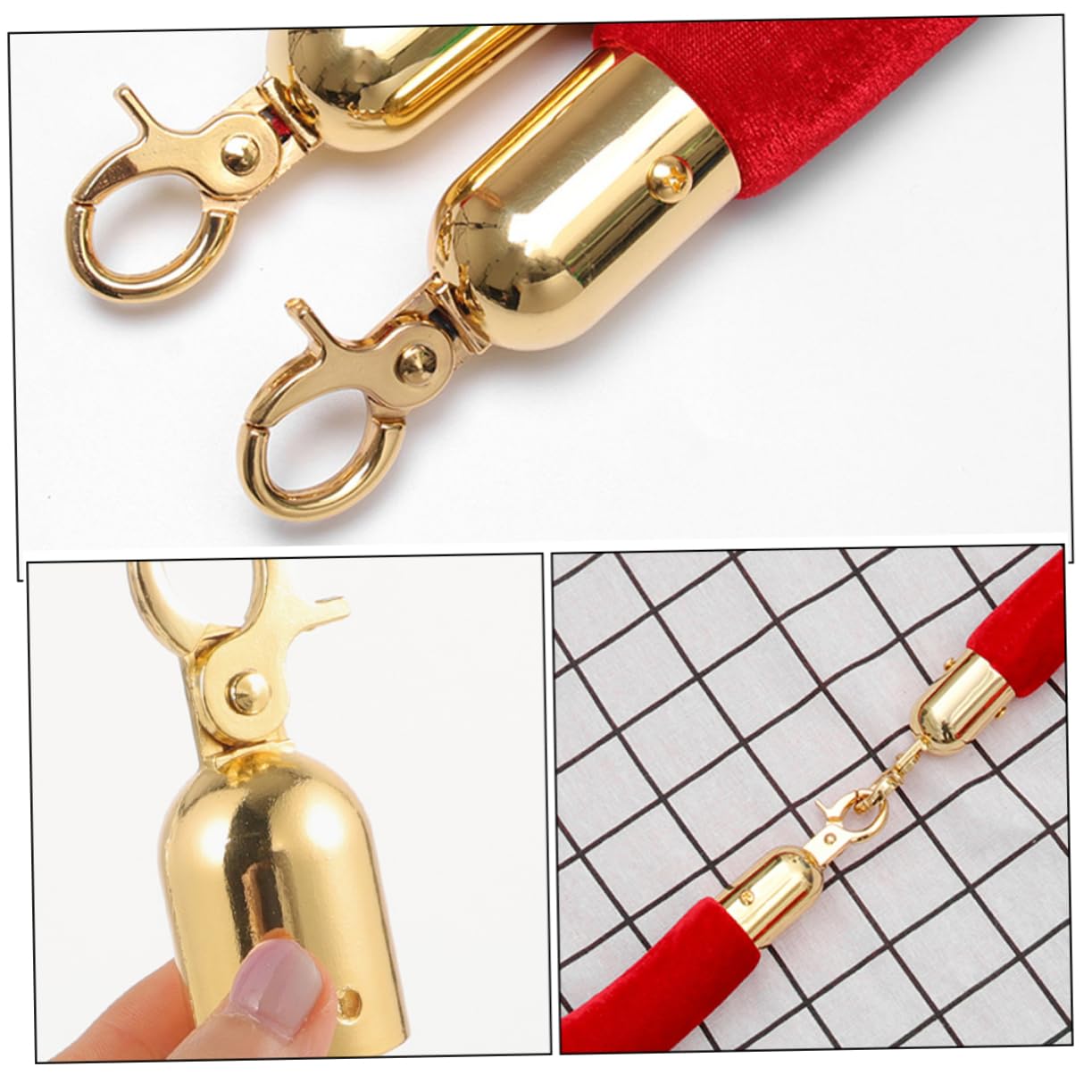 PLAFOPE 4pcs Rope End Snap Cord End Cap With Hook Rope End Fastener