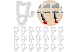 Openfly 160Pcs Holiday Christmas Light Clips, White Christmas Light Hooks Gutter Clips Weatherproof Gutter Hook for Hanging Outdoor Lights for Holiday Party Birthday Christmas Decorations